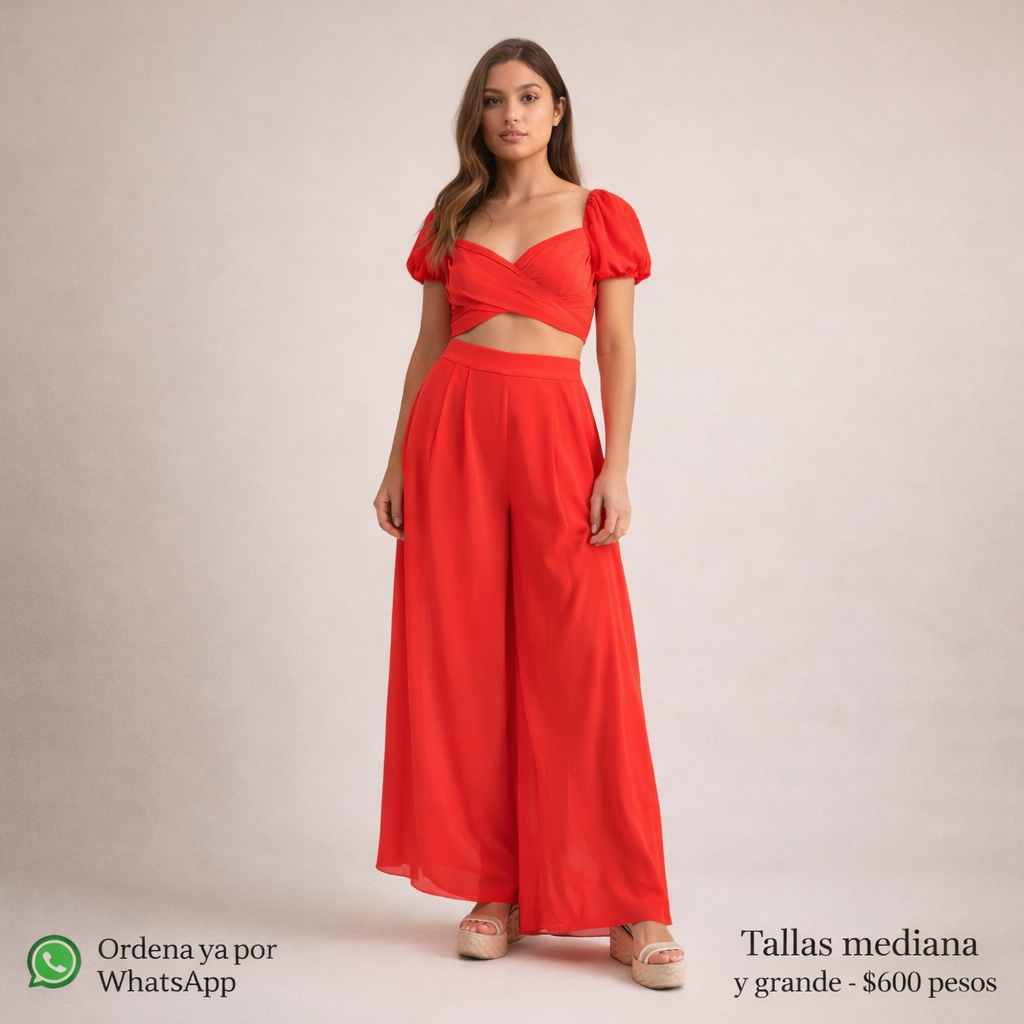 conjunto rojo pasión elegante