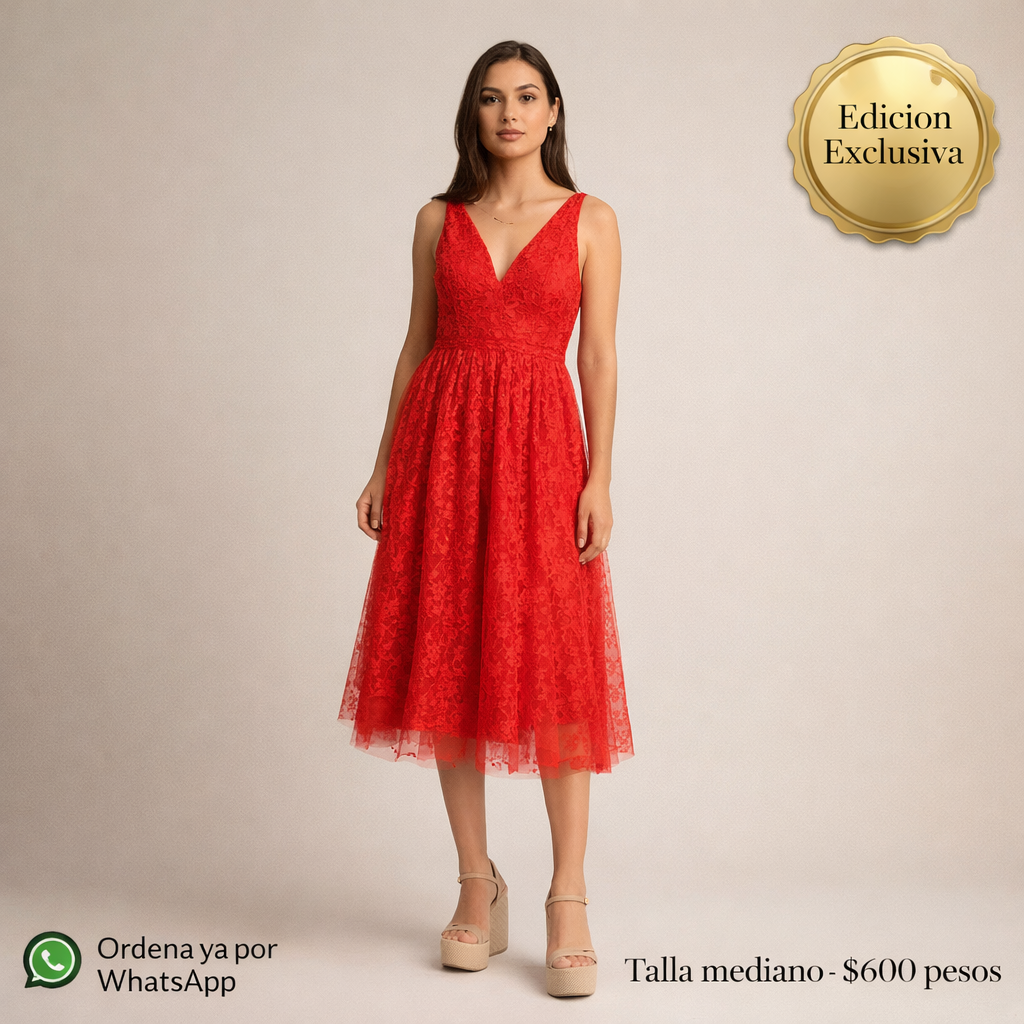 vestido elegancia carmesí