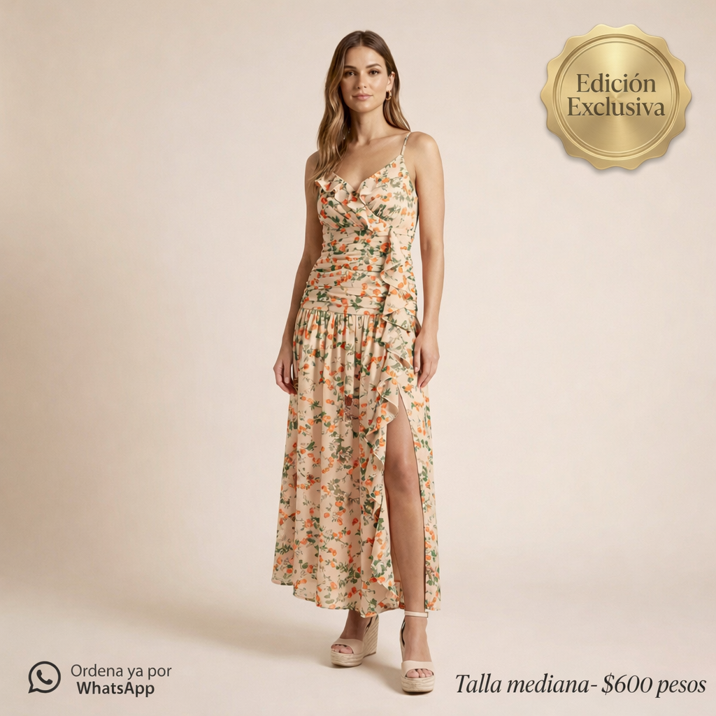 vestido floral cítrico “edición exclusiva