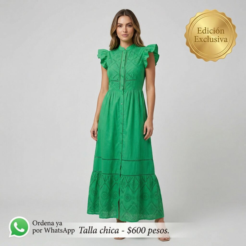 vestido verde esmeralda midi elegante